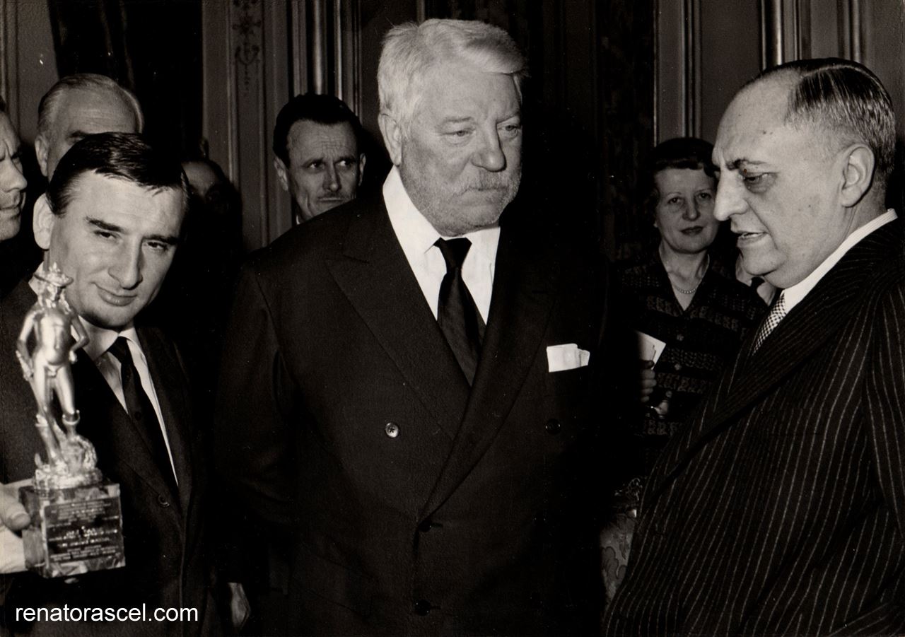 Rascel con Jean Gabin al 'David di Donatello' nel 1959
